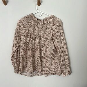 Doen plum top in cream ditsy